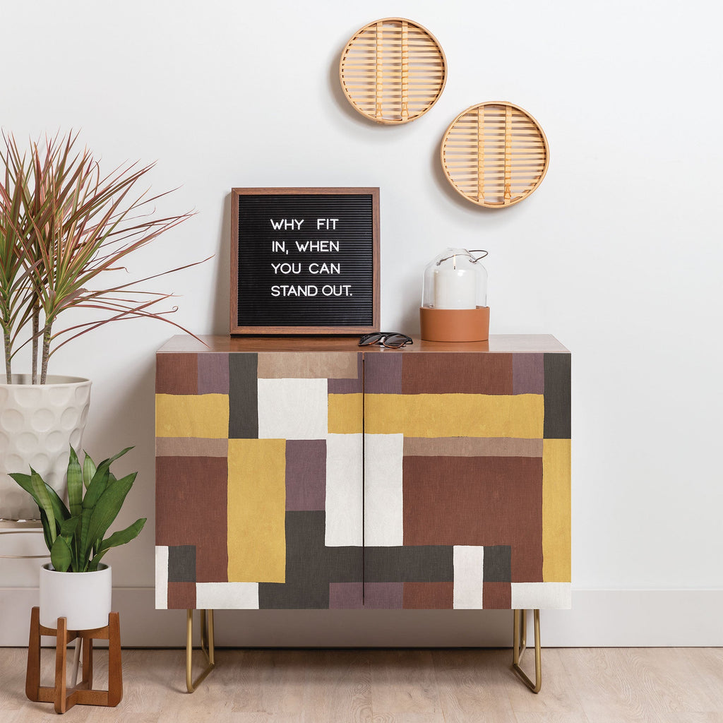 Ninola Design Everyday Artifact Modern Color Block Texture Earthy Credenza