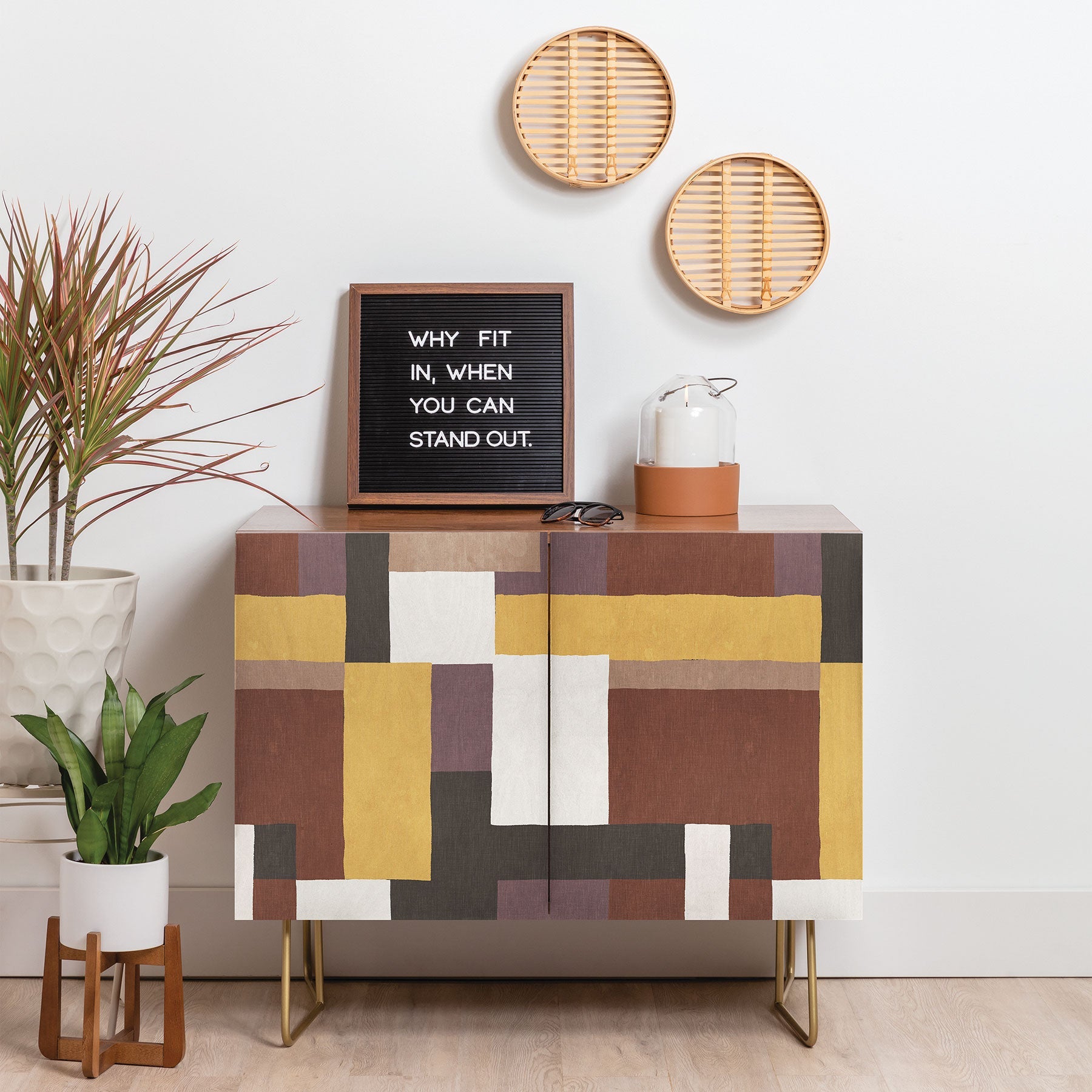 Ninola Design Everyday Artifact Modern Color Block Texture Earthy Credenza