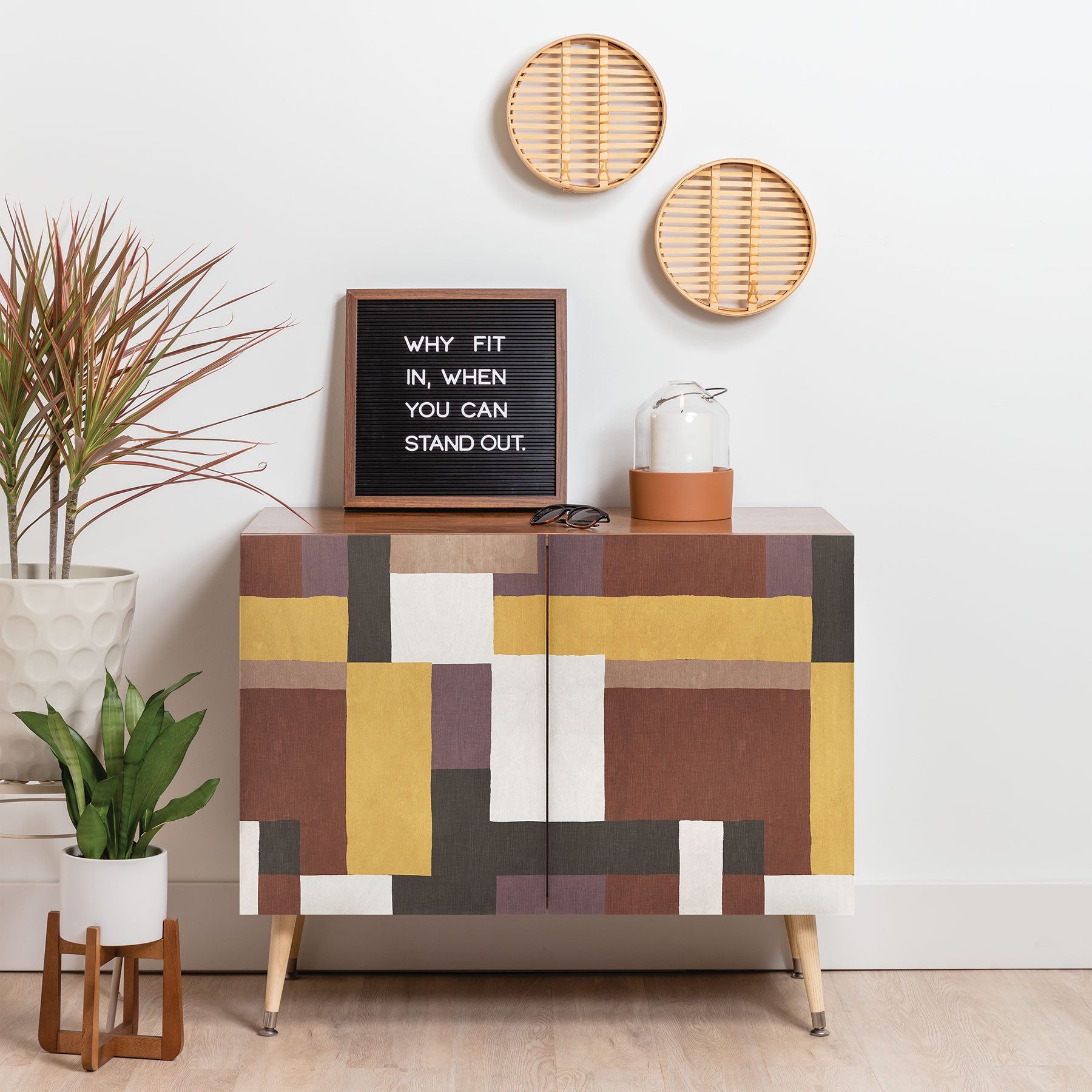 Ninola Design Everyday Artifact Modern Color Block Texture Earthy Credenza