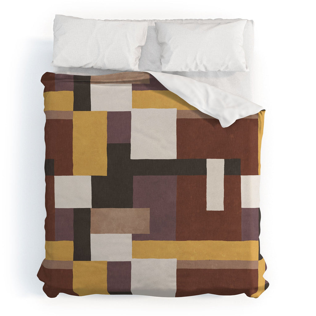 Ninola Design Everyday Artifact Modern Color Block Texture Earthy Duvet Cover