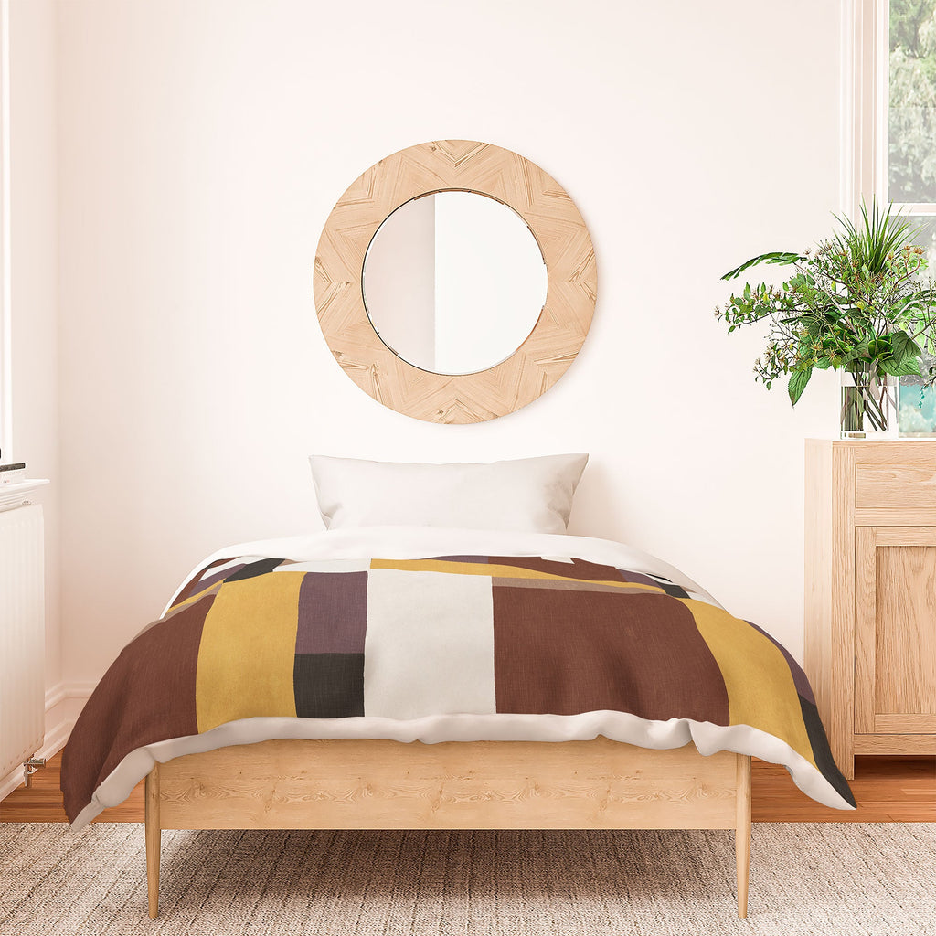 Ninola Design Everyday Artifact Modern Color Block Texture Earthy Duvet Cover