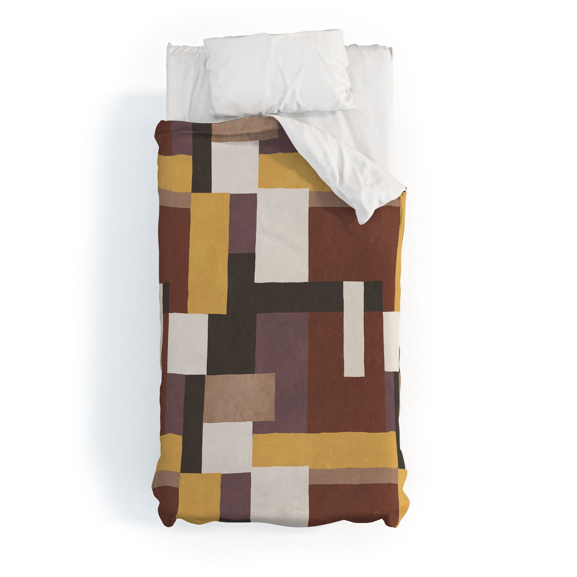 Ninola Design Everyday Artifact Modern Color Block Texture Earthy Duvet Cover