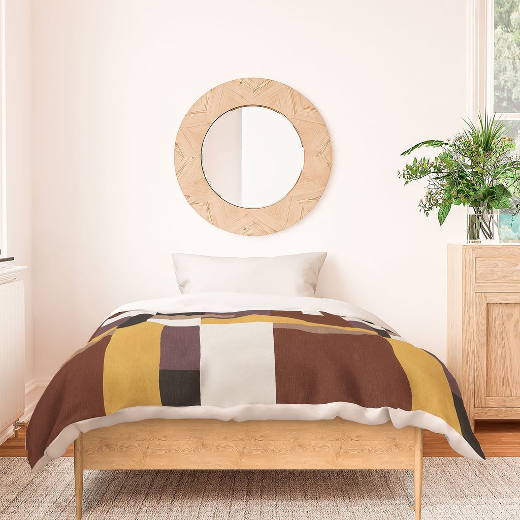 Ninola Design Everyday Artifact Modern Color Block Texture Earthy Duvet Cover