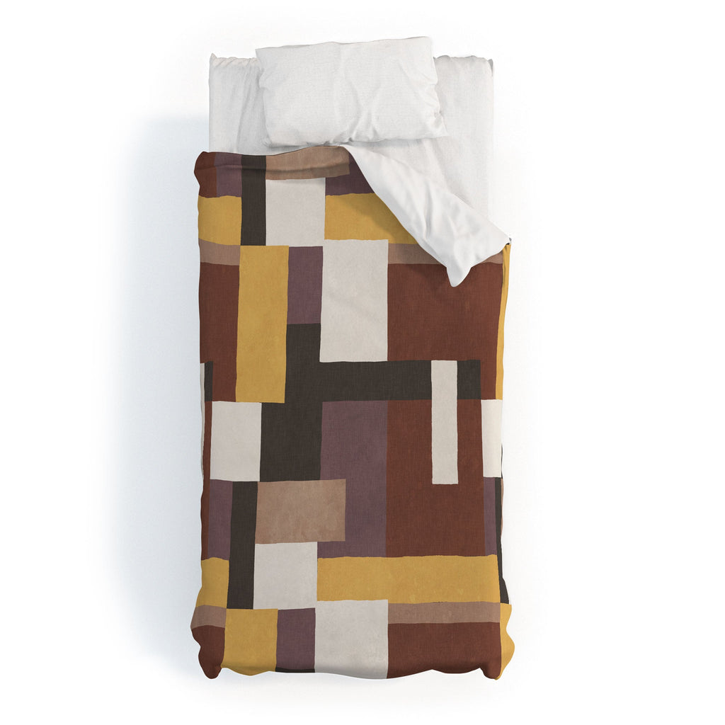 Ninola Design Everyday Artifact Modern Color Block Texture Earthy Duvet Cover