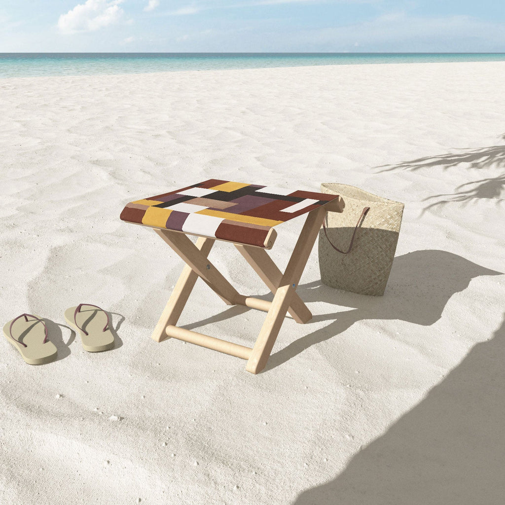 Ninola Design Everyday Artifact Modern Color Block Texture Earthy Folding Stool