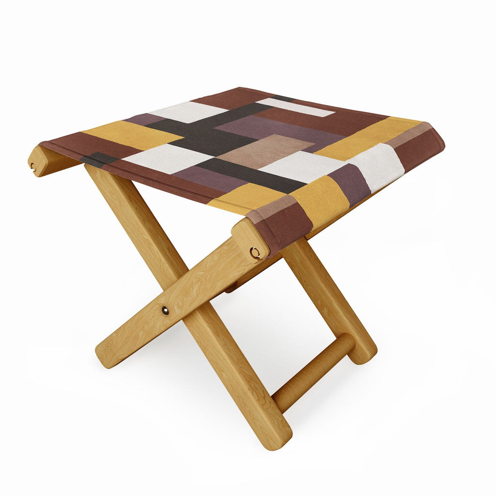 Ninola Design Everyday Artifact Modern Color Block Texture Earthy Folding Stool