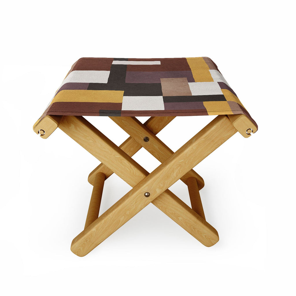 Ninola Design Everyday Artifact Modern Color Block Texture Earthy Folding Stool