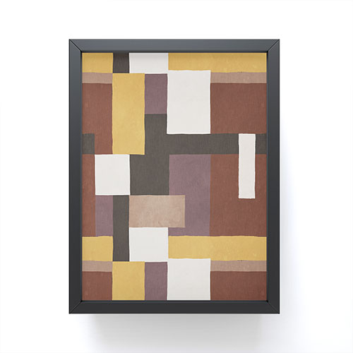 Ninola Design Everyday Artifact Modern Color Block Texture Earthy Framed Mini Art Print