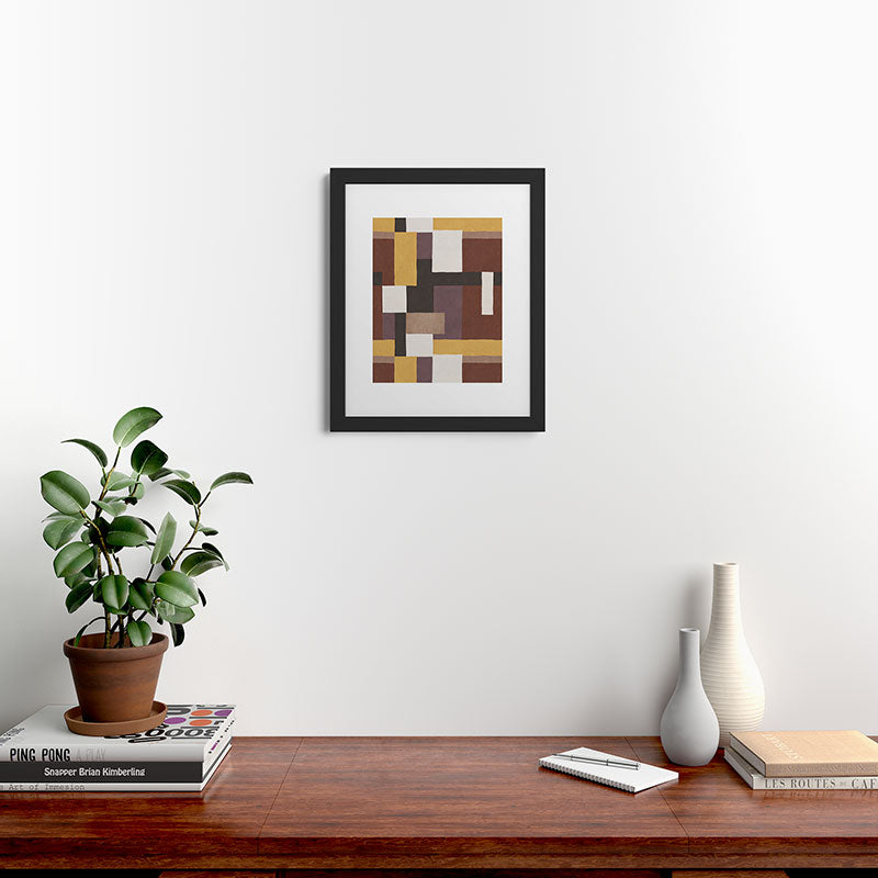 Ninola Design Everyday Artifact Modern Color Block Texture Earthy Framed Art Print