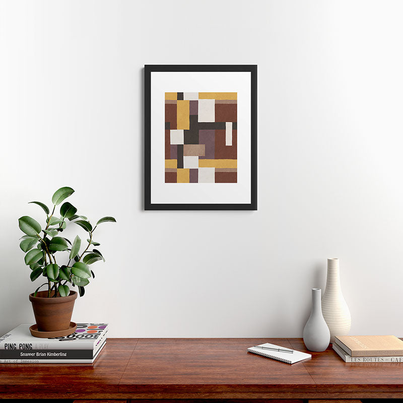 Ninola Design Everyday Artifact Modern Color Block Texture Earthy Framed Art Print