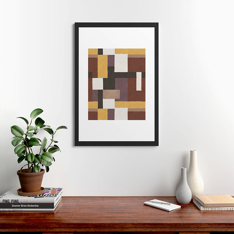 Ninola Design Everyday Artifact Modern Color Block Texture Earthy Framed Art Print