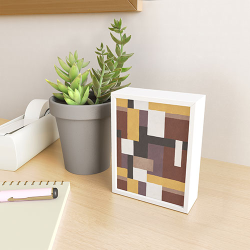 Ninola Design Everyday Artifact Modern Color Block Texture Earthy Framed Mini Art Print