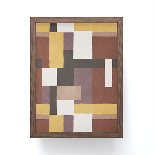 Ninola Design Everyday Artifact Modern Color Block Texture Earthy Framed Mini Art Print