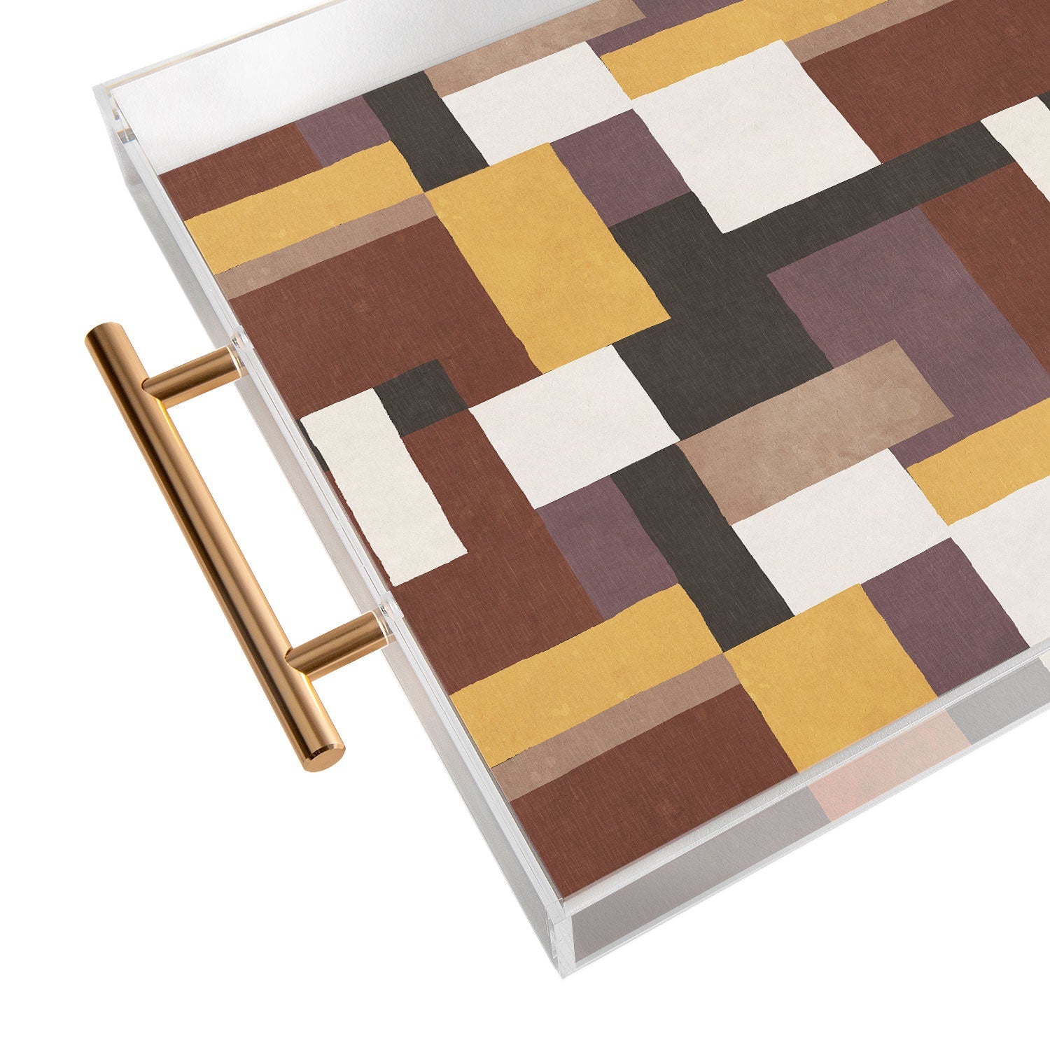 Ninola Design Everyday Artifact Modern Color Block Texture Earthy Acrylic Tray