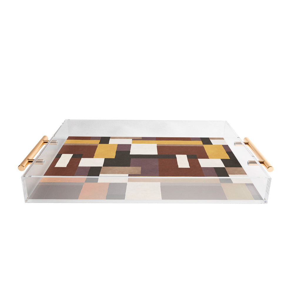 Ninola Design Everyday Artifact Modern Color Block Texture Earthy Acrylic Tray