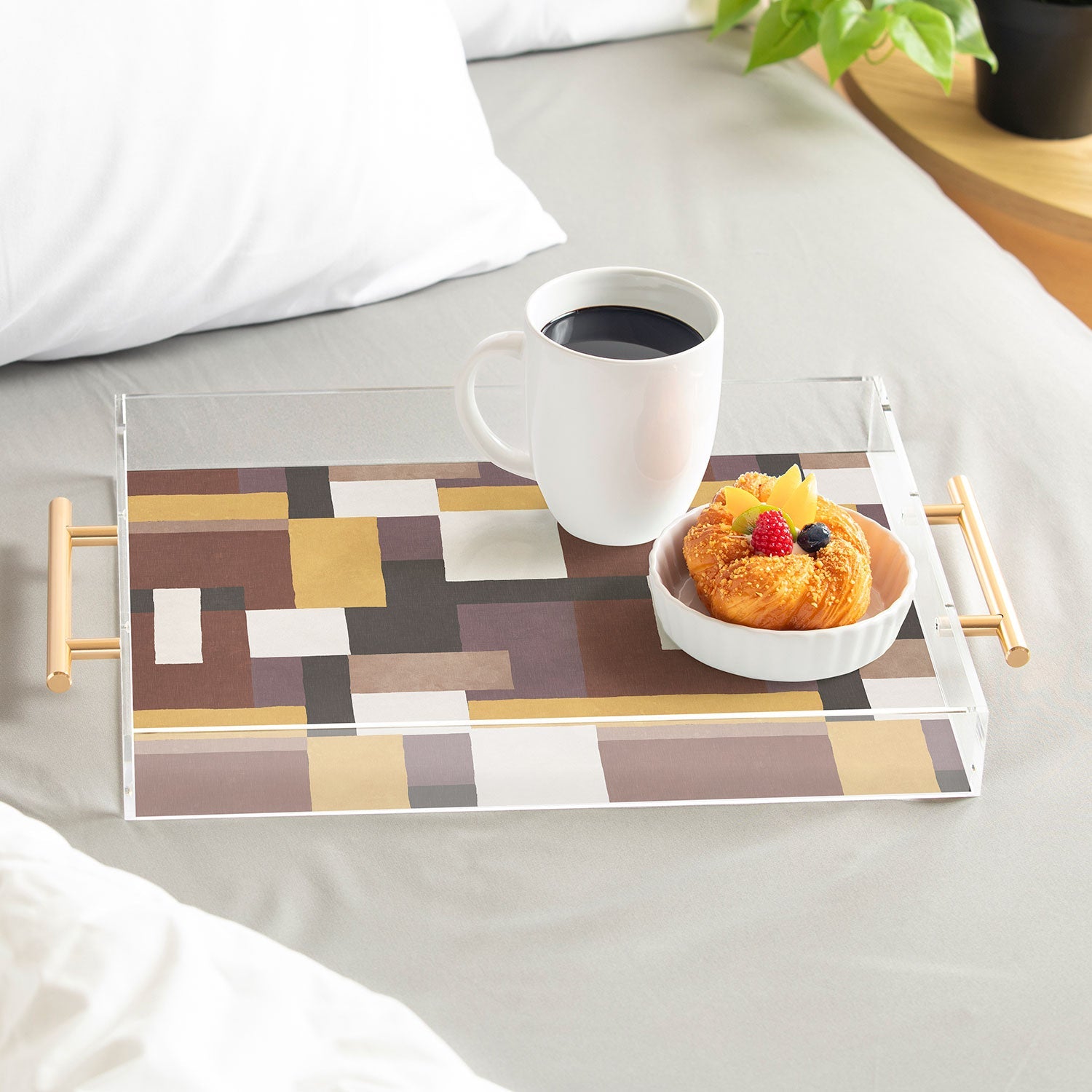 Ninola Design Everyday Artifact Modern Color Block Texture Earthy Acrylic Tray