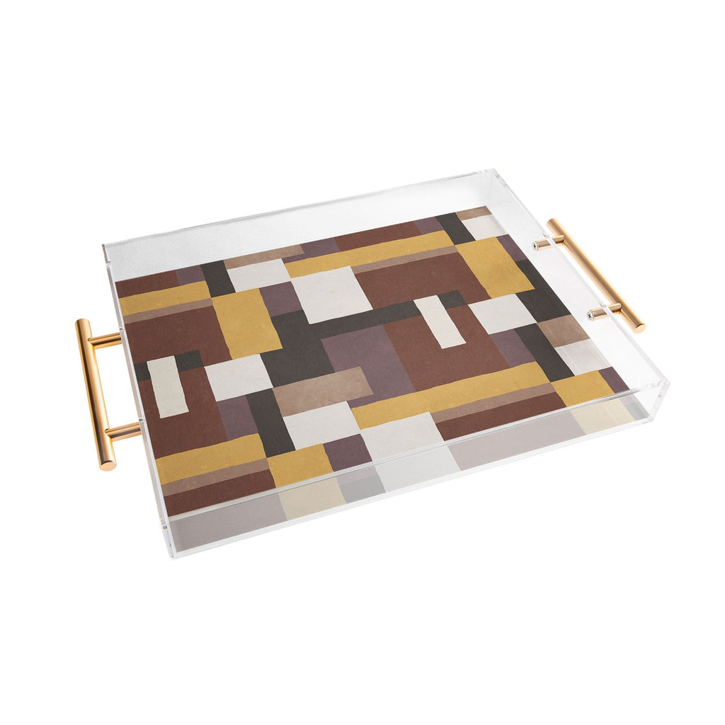 Ninola Design Everyday Artifact Modern Color Block Texture Earthy Acrylic Tray