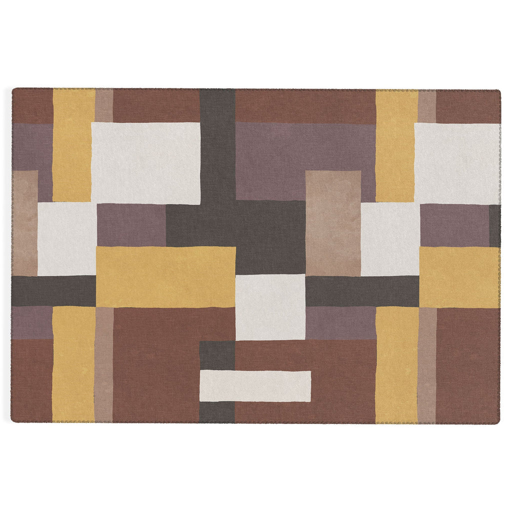 Ninola Design Everyday Artifact Modern Color Block Texture Earthy Outdoor Rug