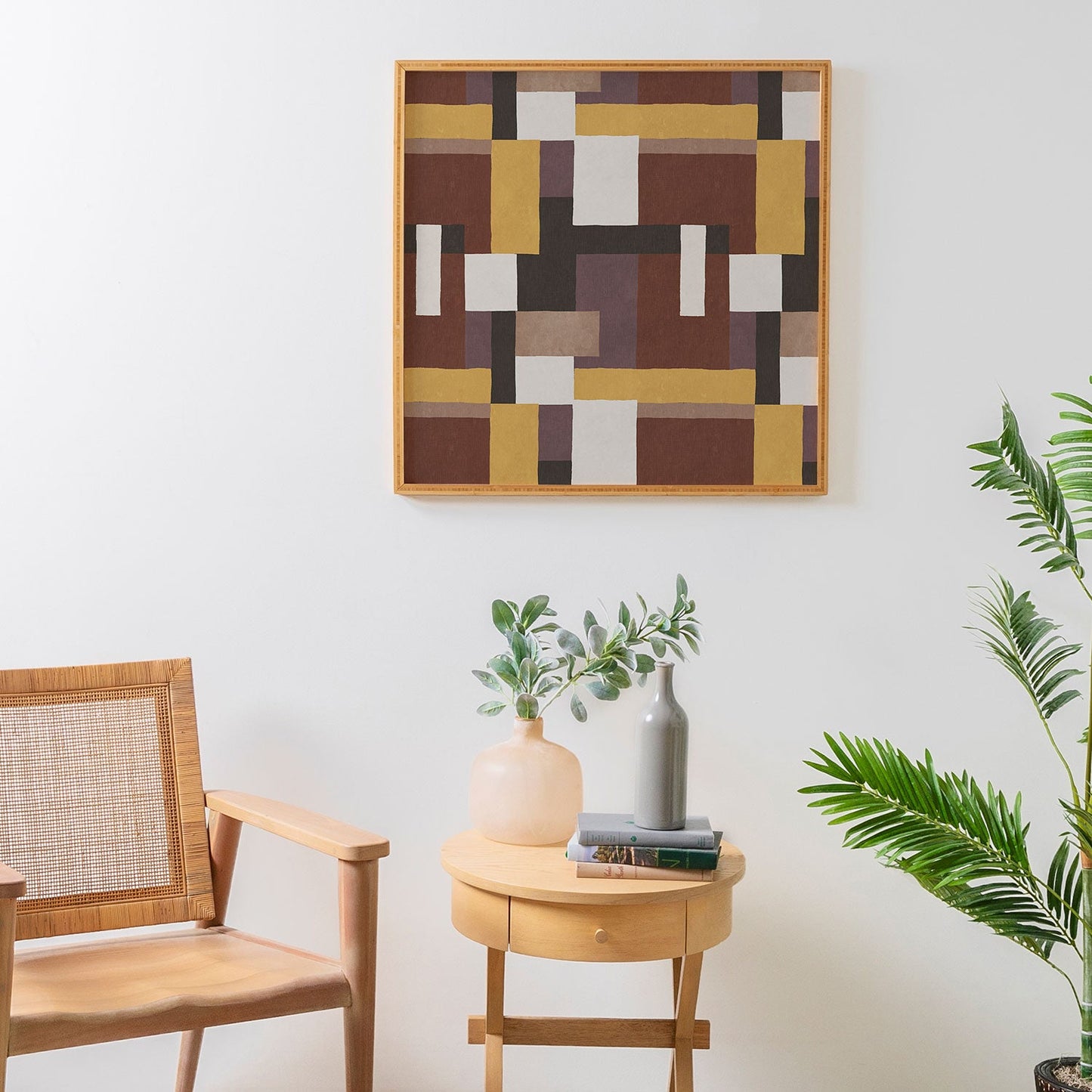 Ninola Design Everyday Artifact Modern Color Block Texture Earthy Framed Wall Art