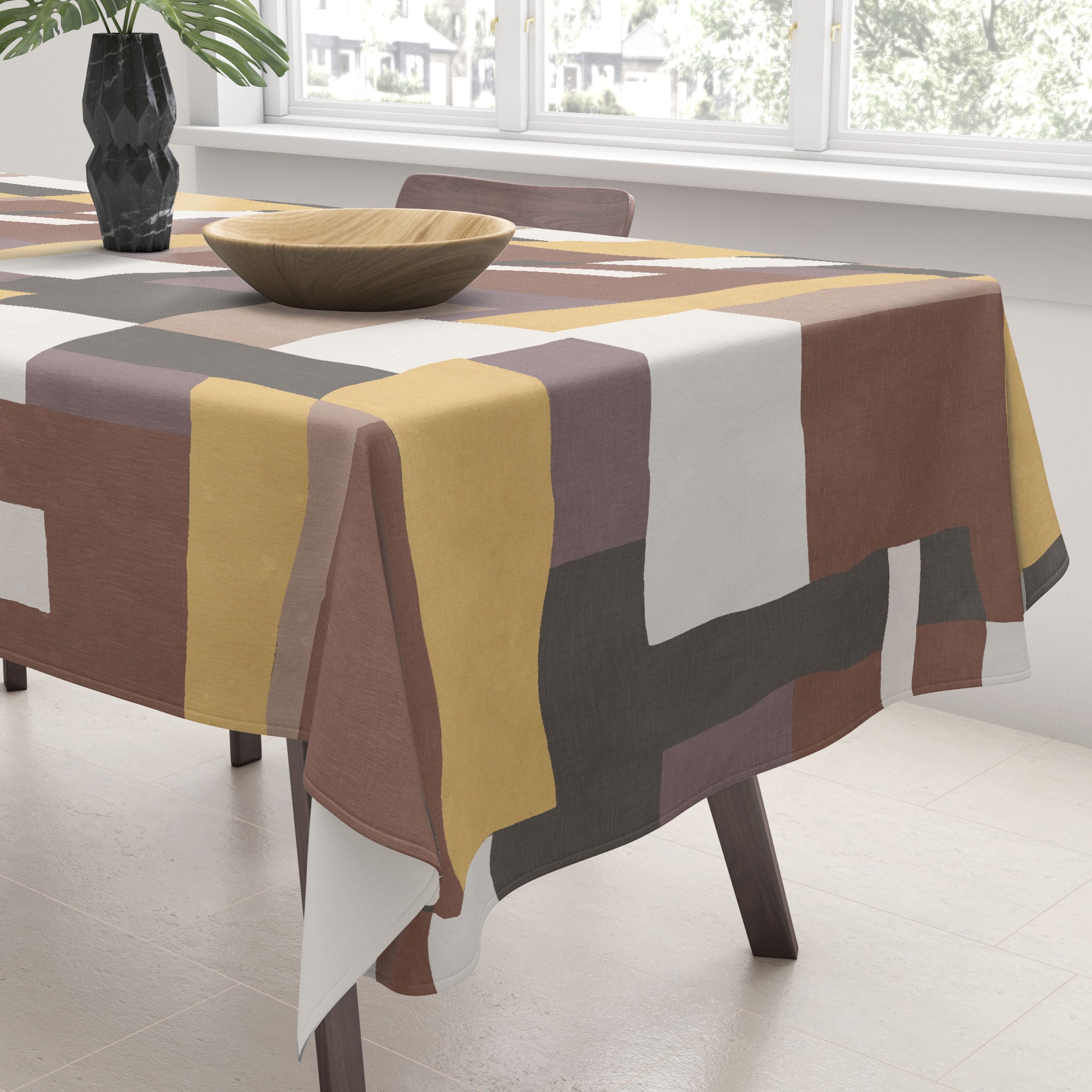 Ninola Design Everyday Artifact Modern Color Block Texture Earthy Tablecloth