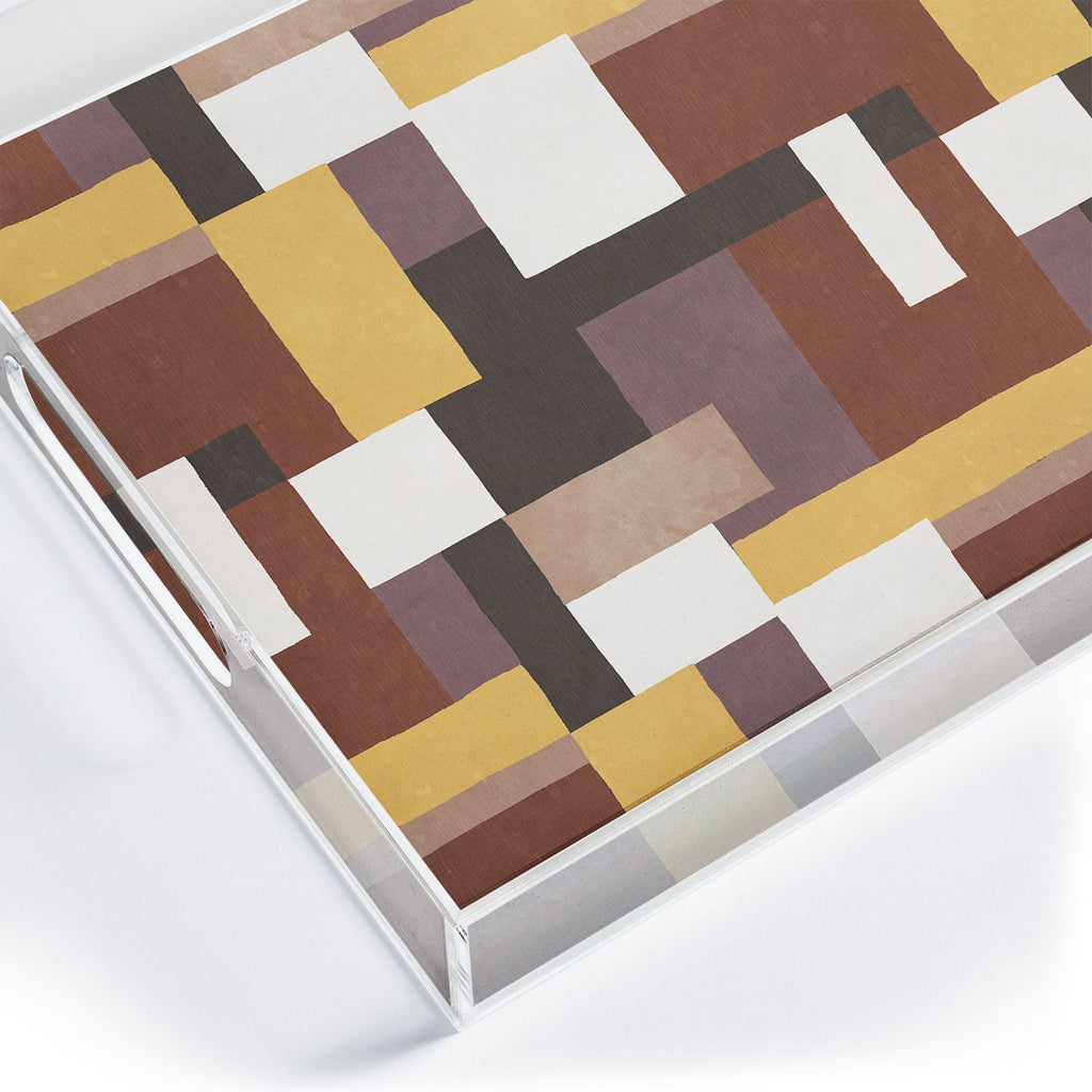 Ninola Design Everyday Artifact Modern Color Block Texture Earthy Acrylic Tray