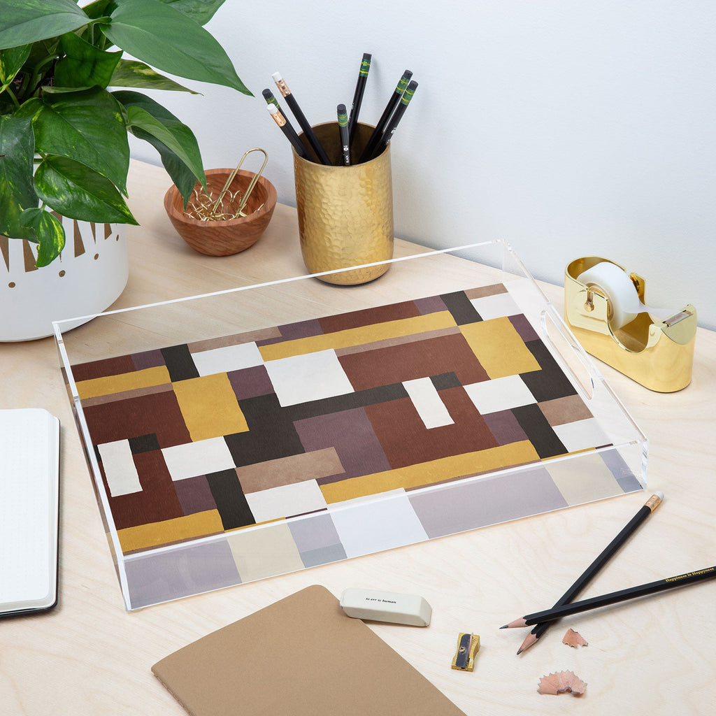 Ninola Design Everyday Artifact Modern Color Block Texture Earthy Acrylic Tray