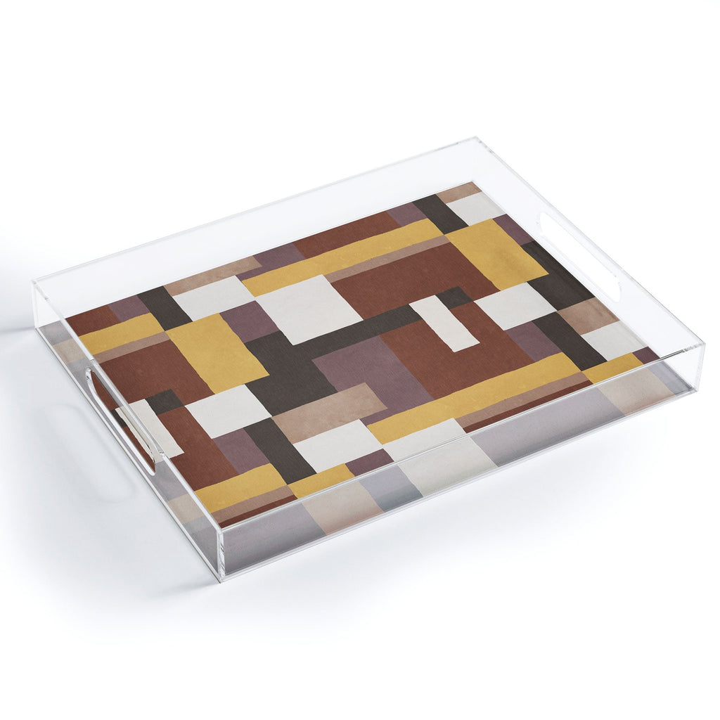 Ninola Design Everyday Artifact Modern Color Block Texture Earthy Acrylic Tray