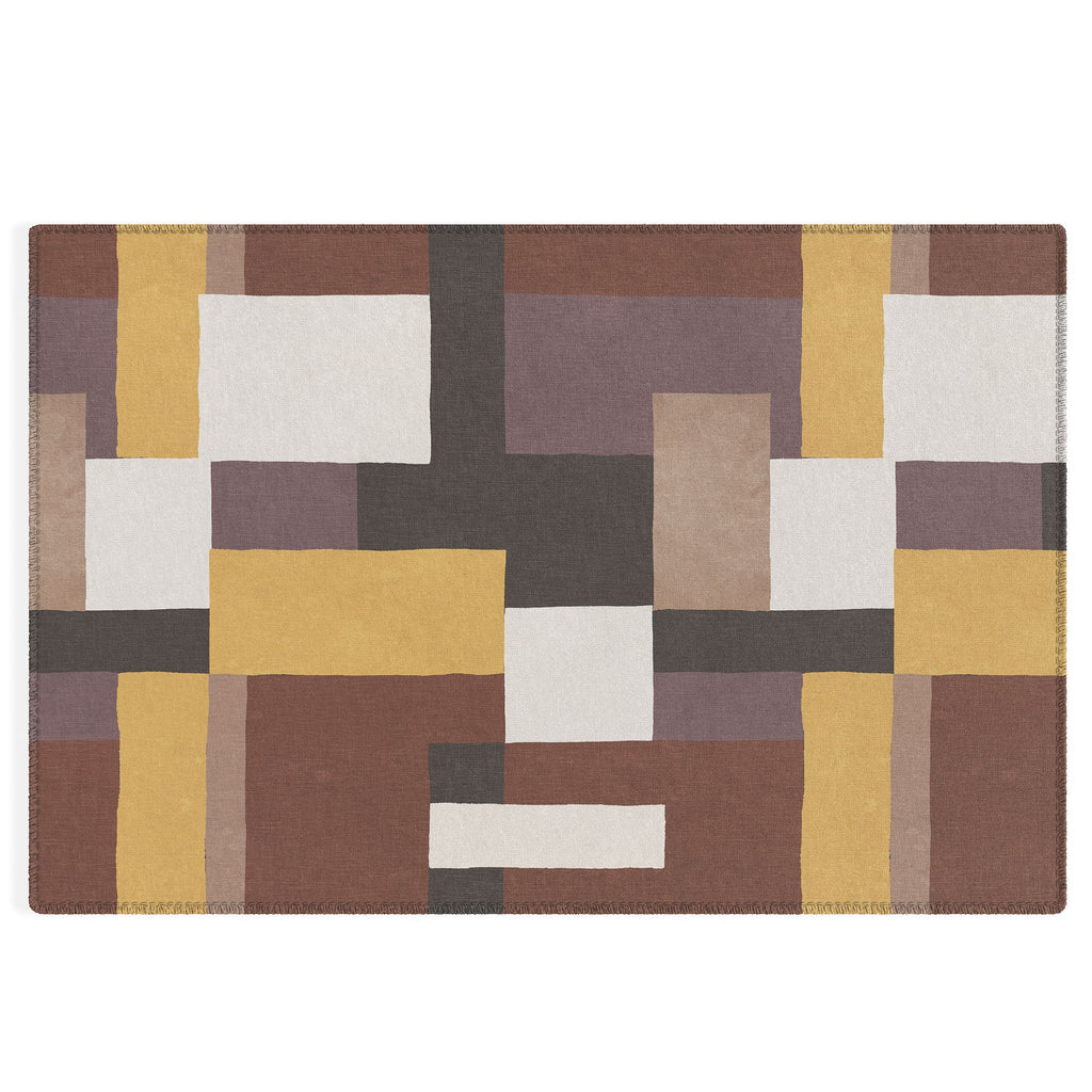 Ninola Design Everyday Artifact Modern Color Block Texture Earthy Outdoor Rug