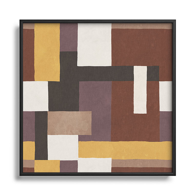 Ninola Design Everyday Artifact Modern Color Block Texture Earthy Square Metal Framed Art Print