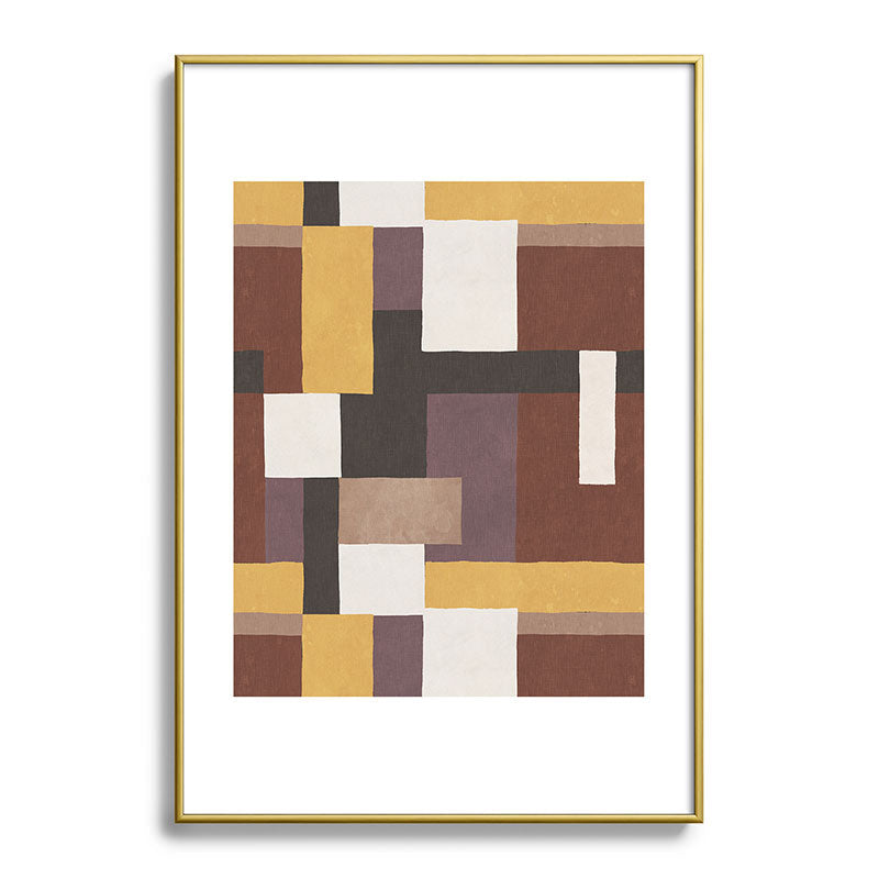 Ninola Design Everyday Artifact Modern Color Block Texture Earthy Metal Framed Art Print