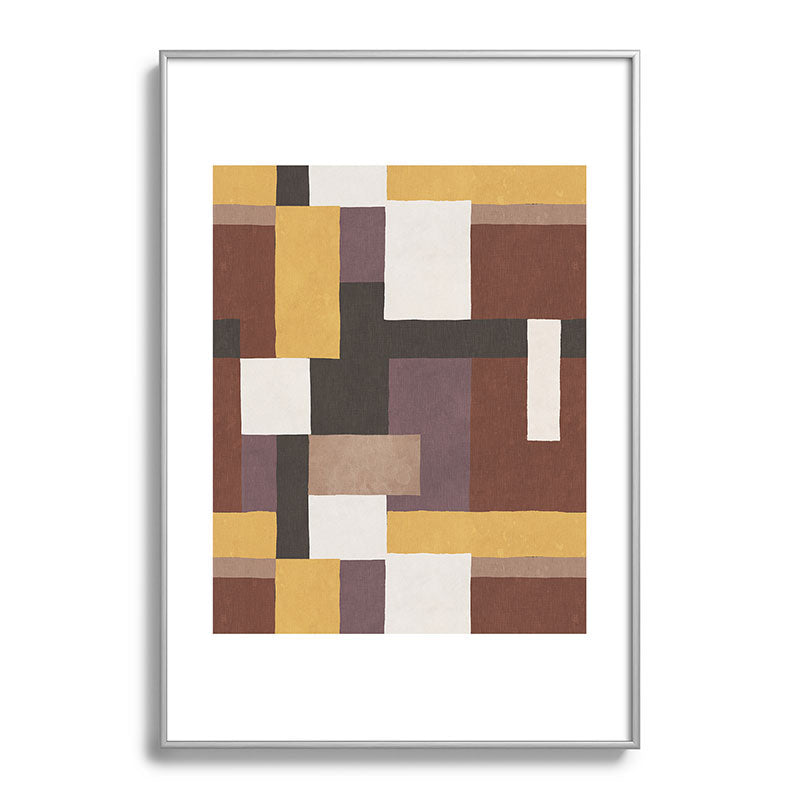 Ninola Design Everyday Artifact Modern Color Block Texture Earthy Metal Framed Art Print