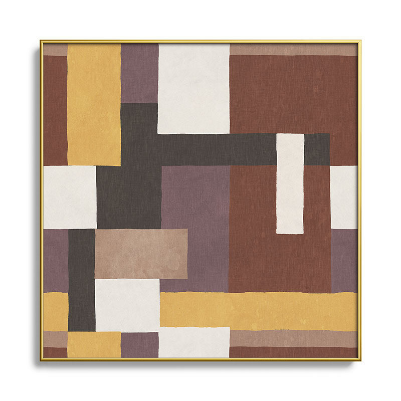 Ninola Design Everyday Artifact Modern Color Block Texture Earthy Square Metal Framed Art Print