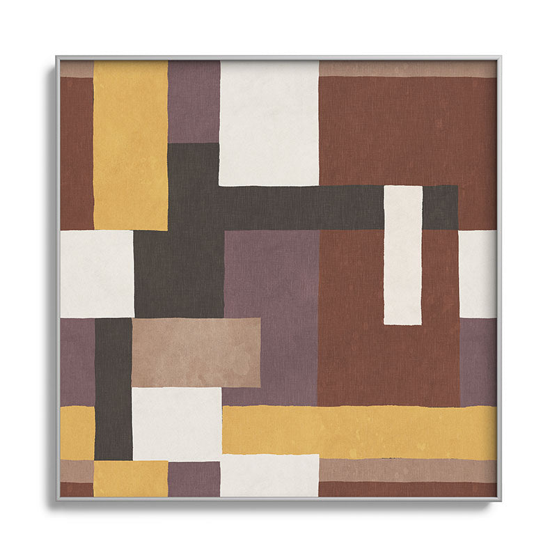 Ninola Design Everyday Artifact Modern Color Block Texture Earthy Square Metal Framed Art Print
