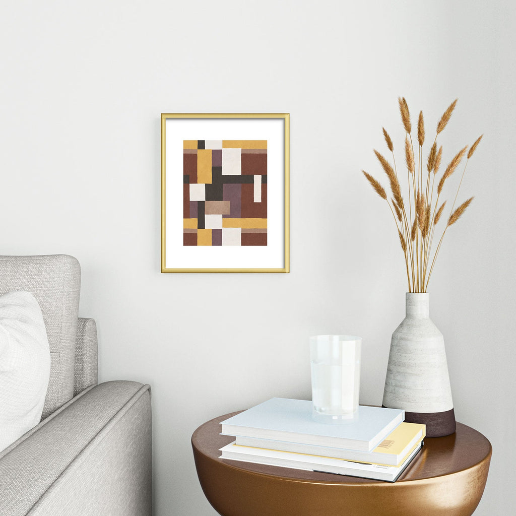 Ninola Design Everyday Artifact Modern Color Block Texture Earthy Metal Framed Art Print