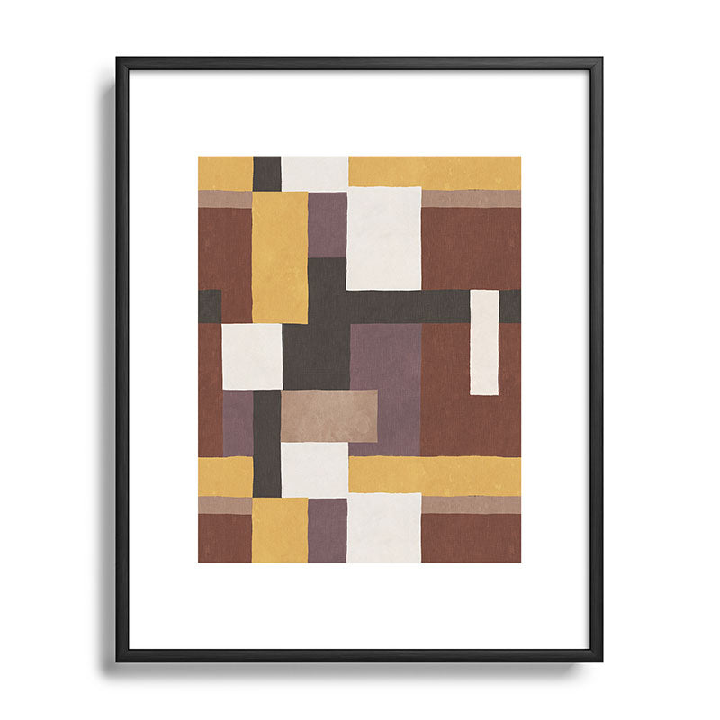 Ninola Design Everyday Artifact Modern Color Block Texture Earthy Metal Framed Art Print