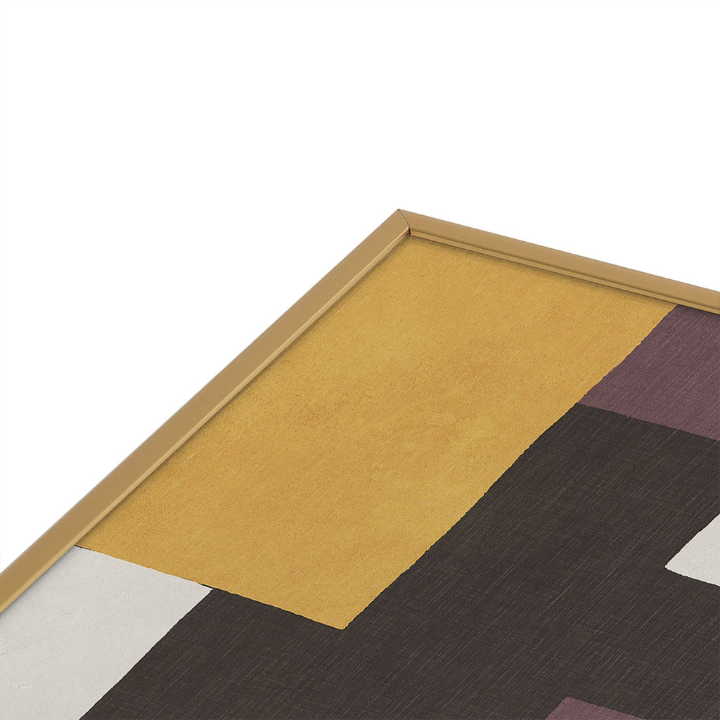Ninola Design Everyday Artifact Modern Color Block Texture Earthy Square Metal Framed Art Print