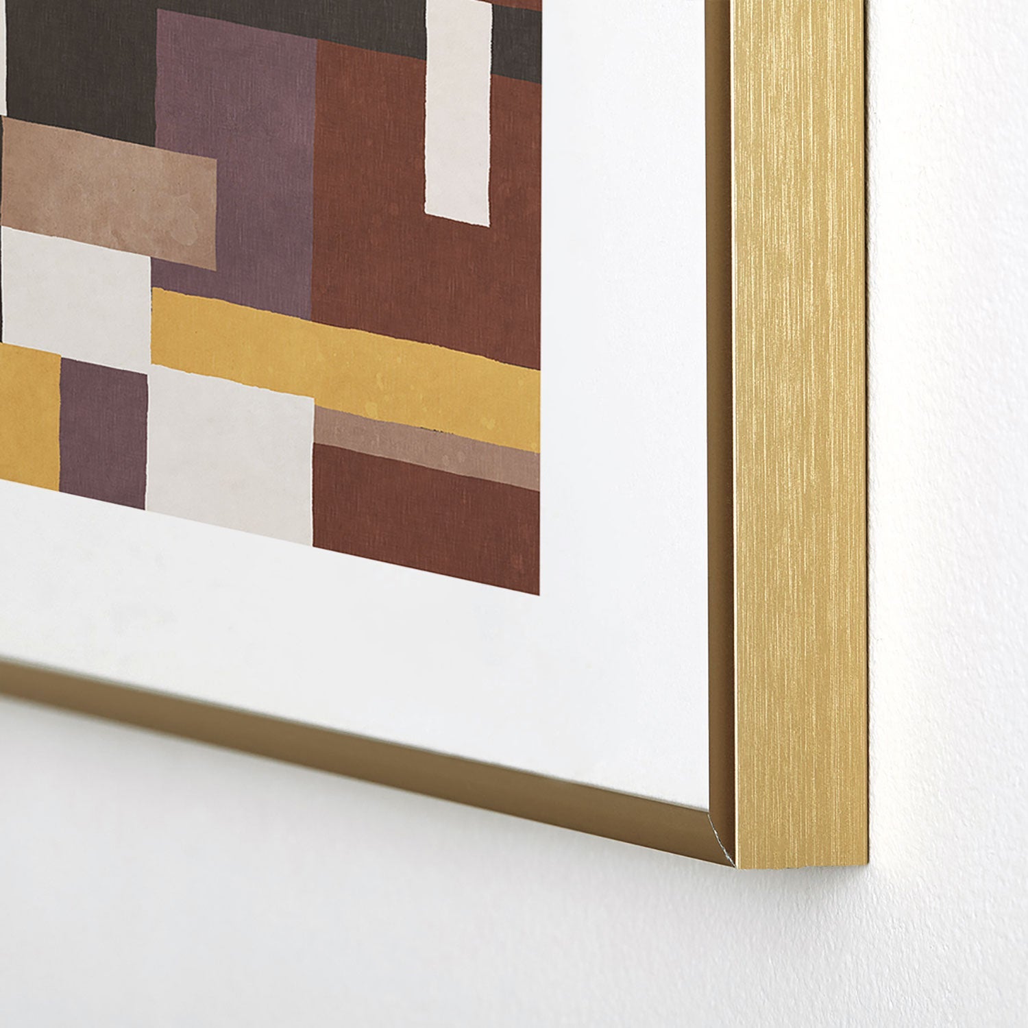 Ninola Design Everyday Artifact Modern Color Block Texture Earthy Metal Framed Art Print