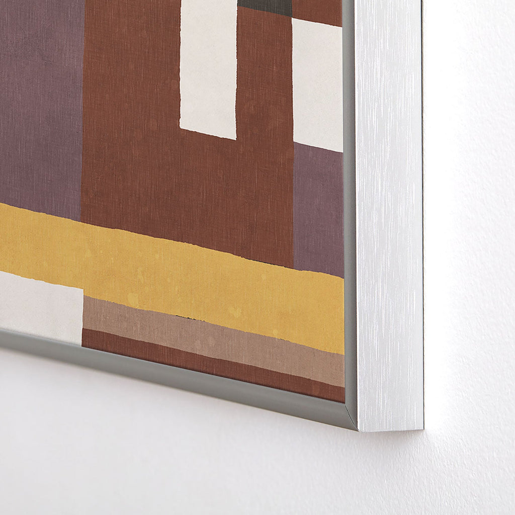 Ninola Design Everyday Artifact Modern Color Block Texture Earthy Square Metal Framed Art Print
