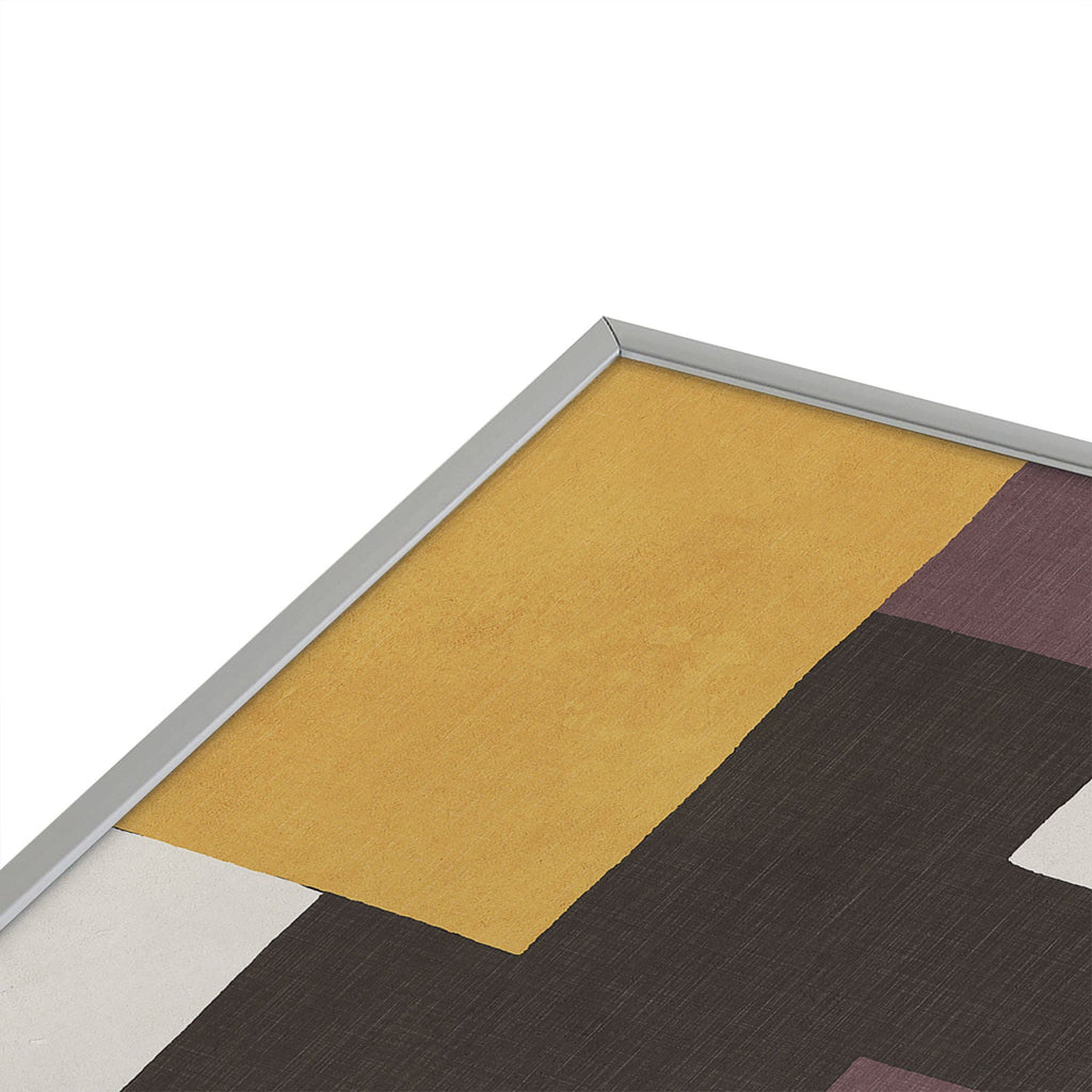 Ninola Design Everyday Artifact Modern Color Block Texture Earthy Square Metal Framed Art Print