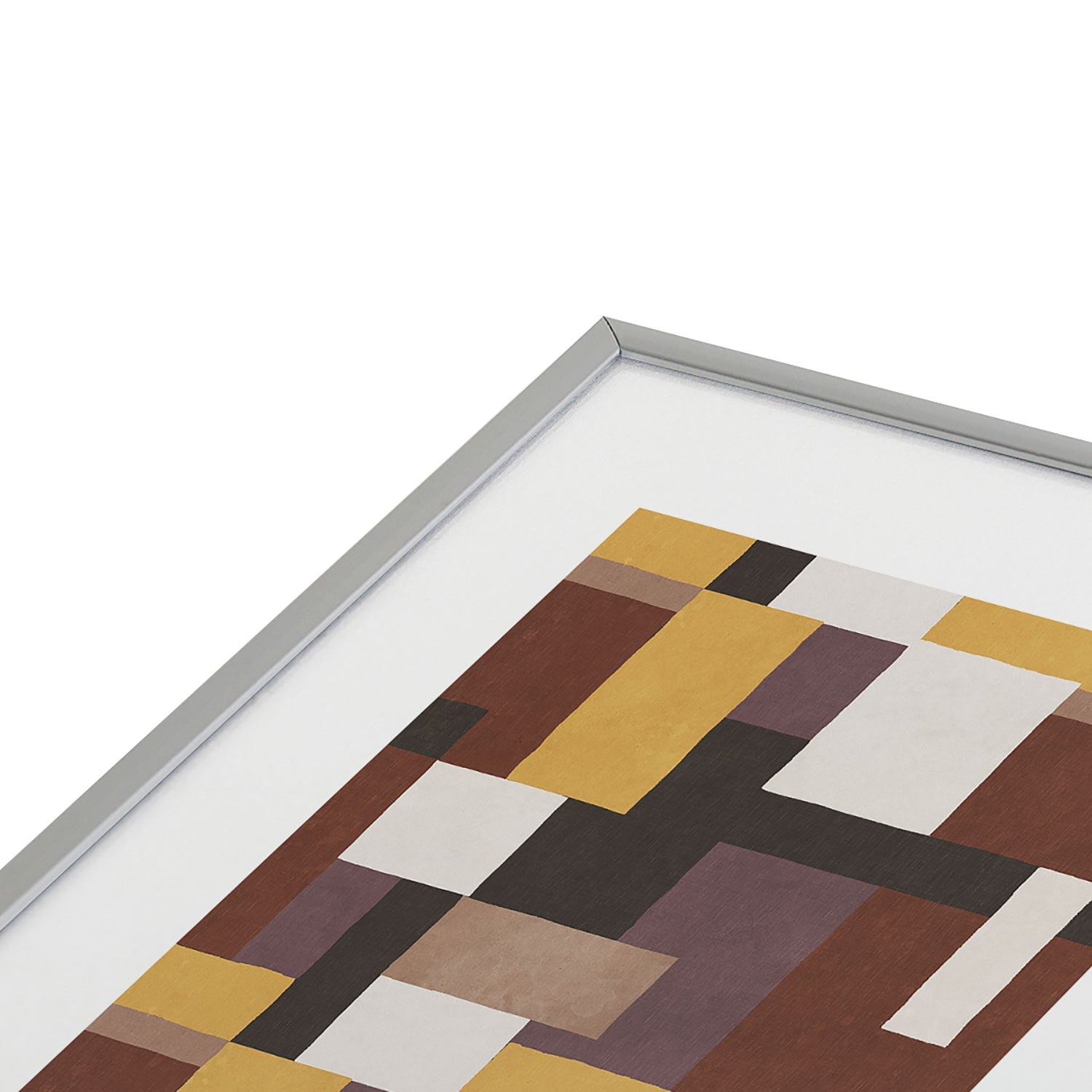 Ninola Design Everyday Artifact Modern Color Block Texture Earthy Metal Framed Art Print