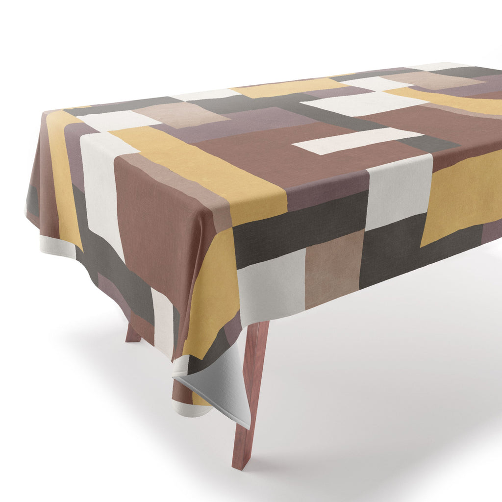 Ninola Design Everyday Artifact Modern Color Block Texture Earthy Tablecloth