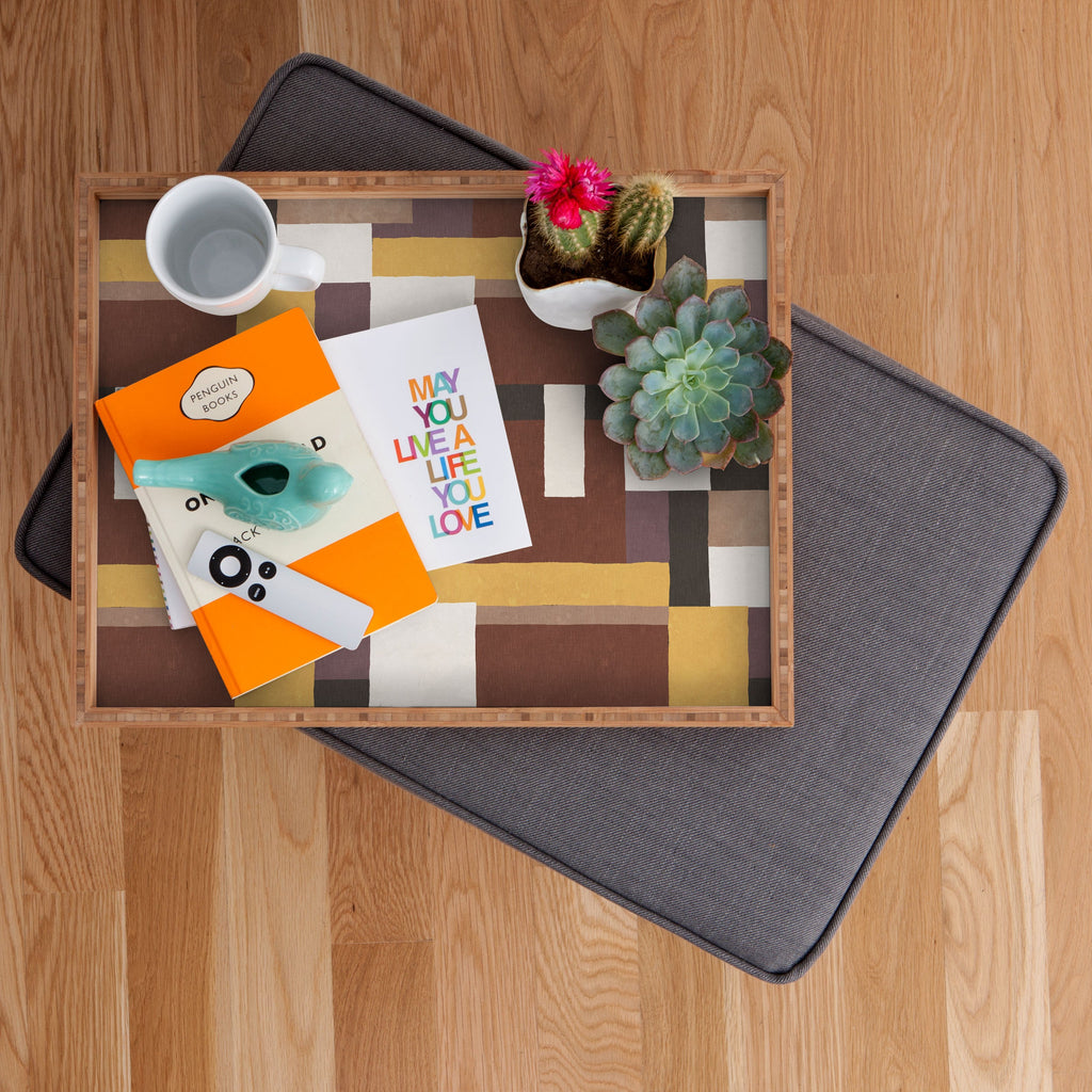 Ninola Design Everyday Artifact Modern Color Block Texture Earthy Rectangular Tray