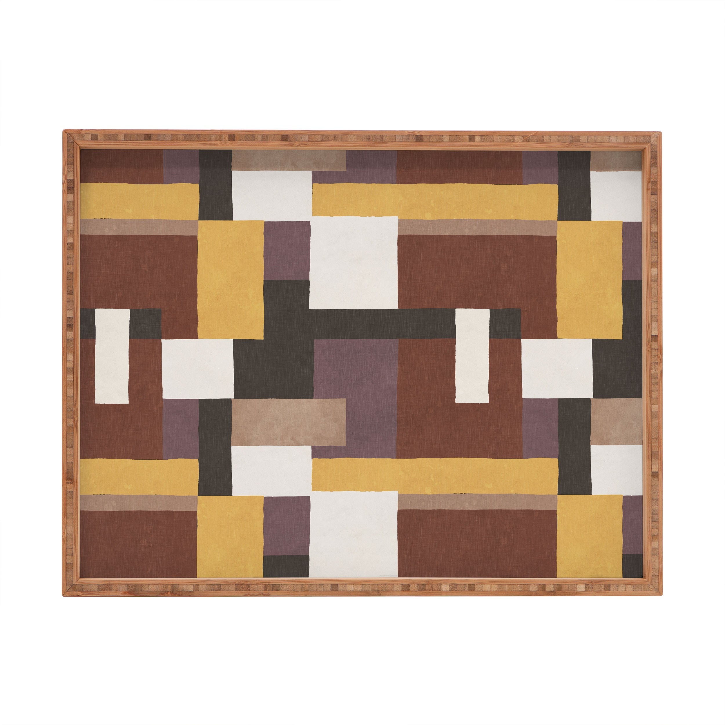Ninola Design Everyday Artifact Modern Color Block Texture Earthy Rectangular Tray
