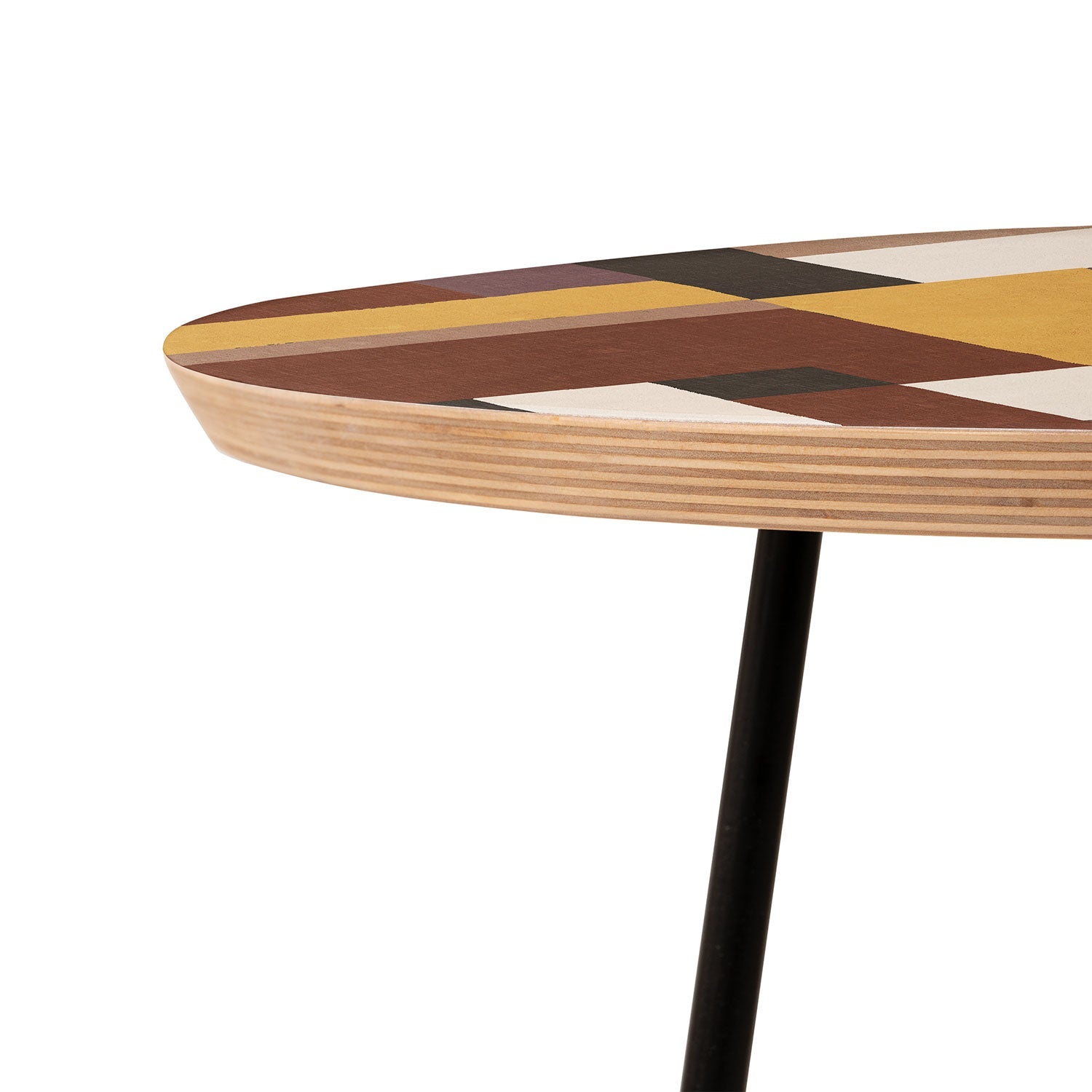 Ninola Design Everyday Artifact Modern Color Block Texture Earthy Round Side Table