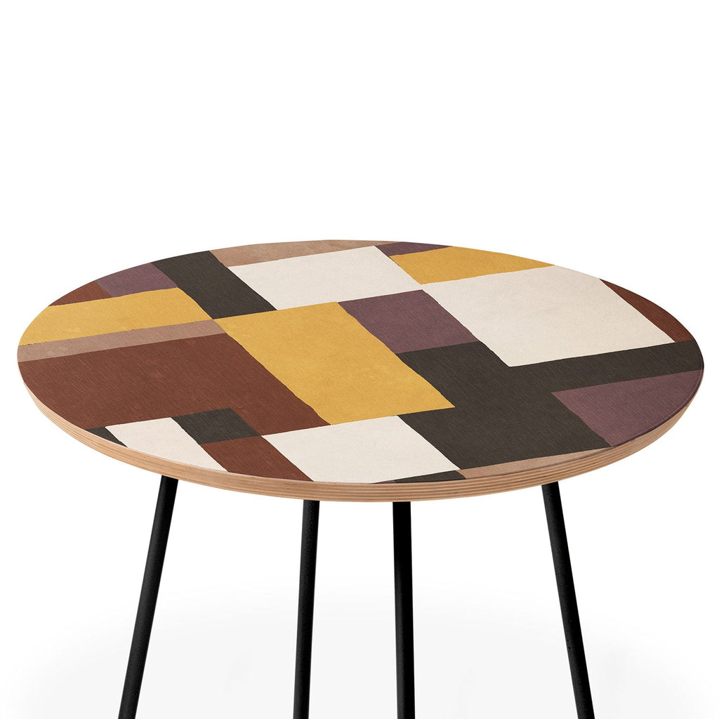 Ninola Design Everyday Artifact Modern Color Block Texture Earthy Round Side Table
