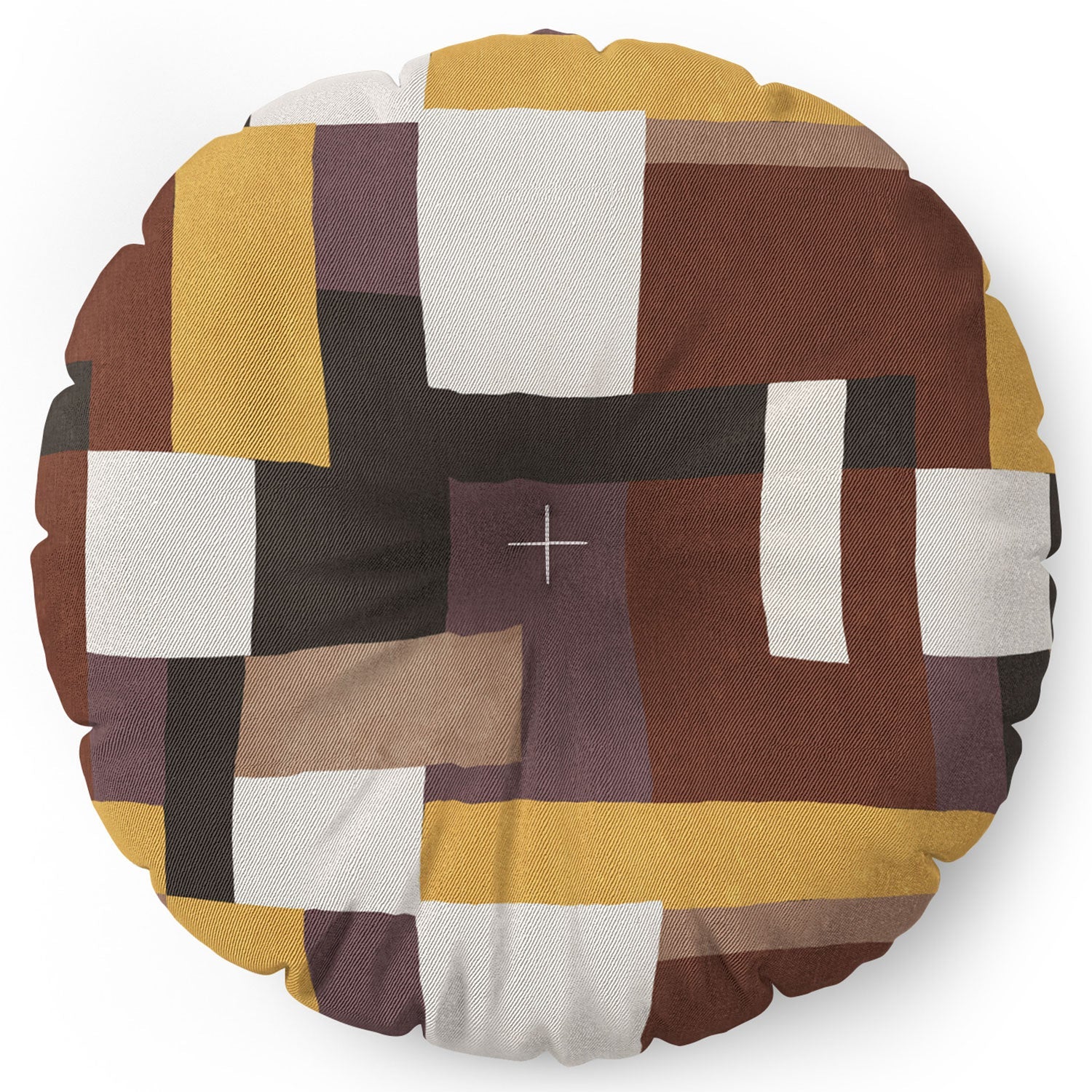 Ninola Design Everyday Artifact Modern Color Block Texture Earthy Floor Pillow Round