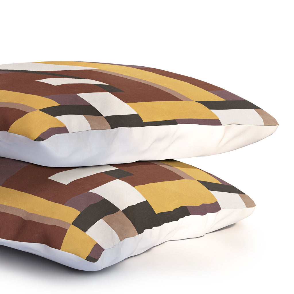 Ninola Design Everyday Artifact Modern Color Block Texture Earthy Pillow Shams