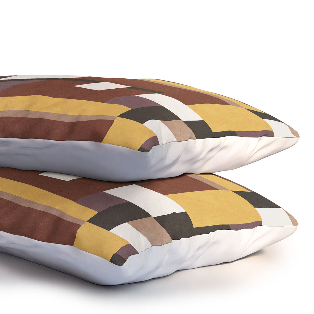 Ninola Design Everyday Artifact Modern Color Block Texture Earthy Pillow Shams