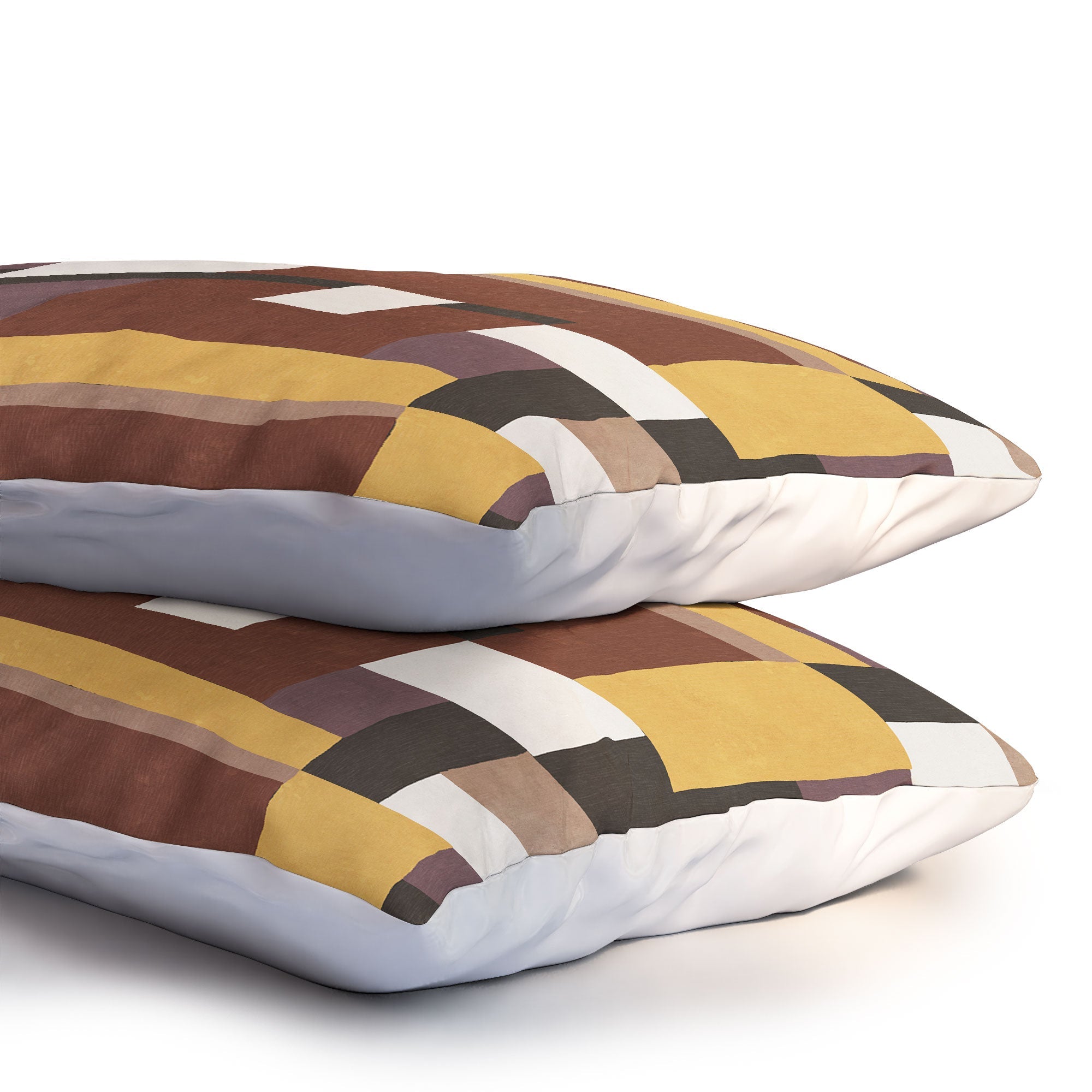 Ninola Design Everyday Artifact Modern Color Block Texture Earthy Pillow Shams