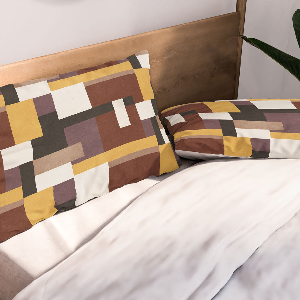 Ninola Design Everyday Artifact Modern Color Block Texture Earthy Pillow Shams